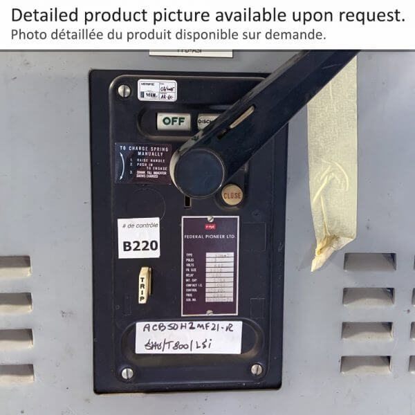 Air Circuit Breaker 50H2 F1600 M/O FIX FPE 21 in