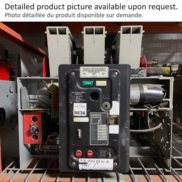 FEDERAL PIONEER # 50H3ED21  Air Circuit Breaker 50H3 F1600 E/O D/O FPE 21" - Used - TESTED
