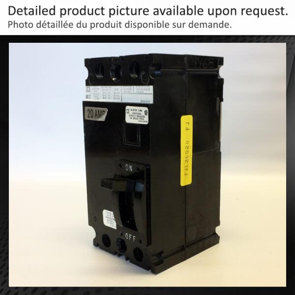 BREAKER 20A 600V 2P SQUARE D - NEW Surplus - Image 2