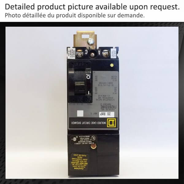 BREAKER 20A 600V 2P SQUARE D - Used - TESTED - Image 2