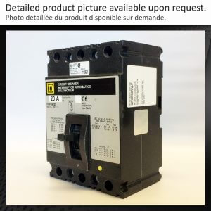 BREAKER 20A 600V 3P SQUARE D - Used - TESTED