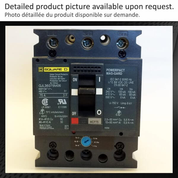 BREAKER 75A 600V SQUARE D MOTOR MAG GARD - NEW Surplus