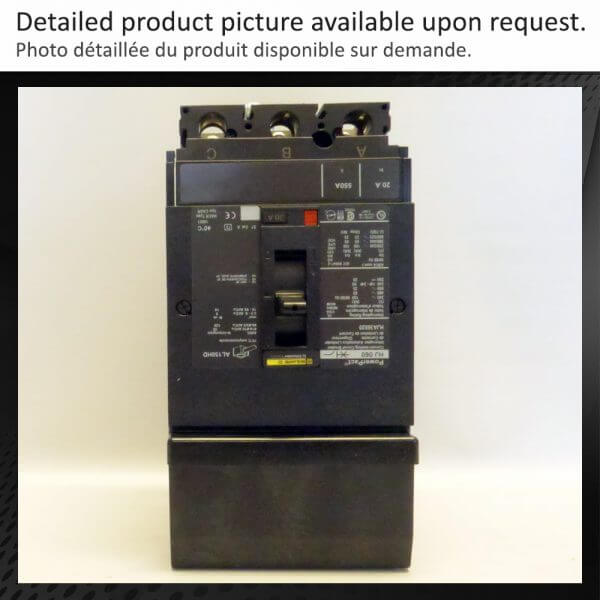 BREAKER 20A 600V 3P SQUARE D 25KA - Used - TESTED - Image 2