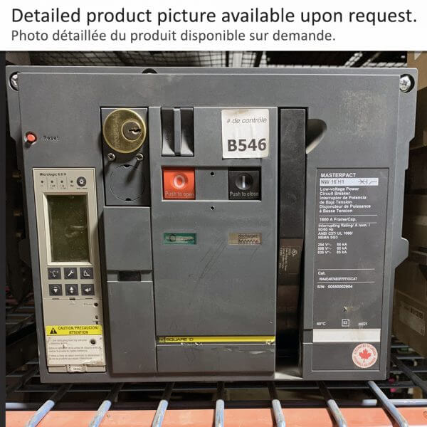 BREAKER 1600A 600V 3P SQD MASTERPACT 65KA - Used - TESTED