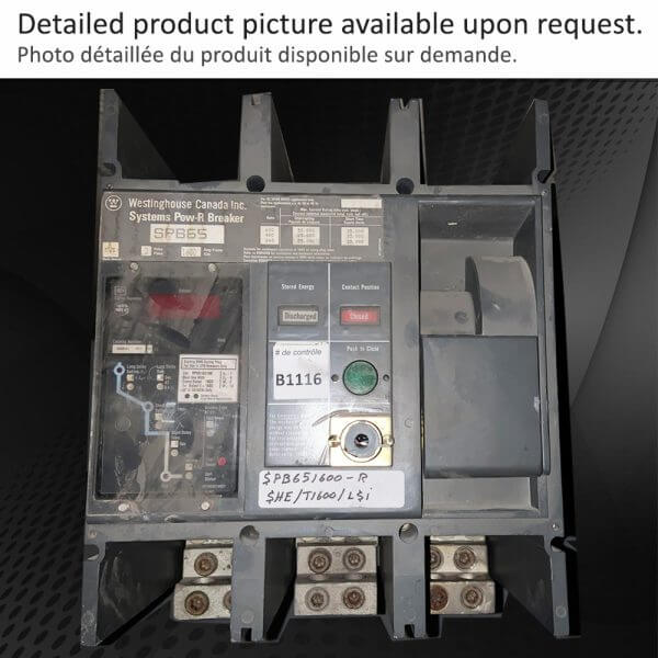 BREAKER SPB65 F1600A 600V 3P WESTINGHOUSE - Used - TESTED - Image 2