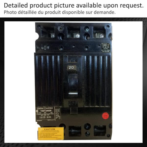 BREAKER 20A 480V 3P GE - Used - TESTED - Image 2