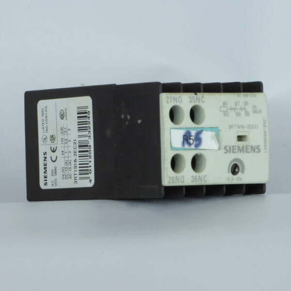 CONTACTOR RELAY  3RT1916-2EC21 1 NO 1NC DELAY 5-10 SEC. - Used - TESTED