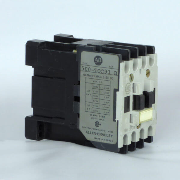 CONTACTOR 500-TOC93  2 HP COIL 600V  B SERIES - Used - TESTED
