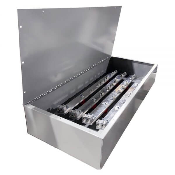 6' 800A , 4 BUS BARS, ALUMINUM SPLITTER TROUGH
