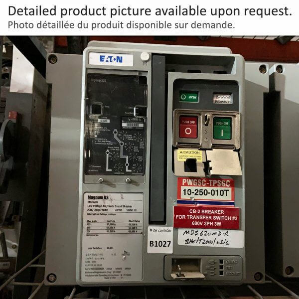 BREAKER MDS620 2000A 600V 3P M/O D/O EATON