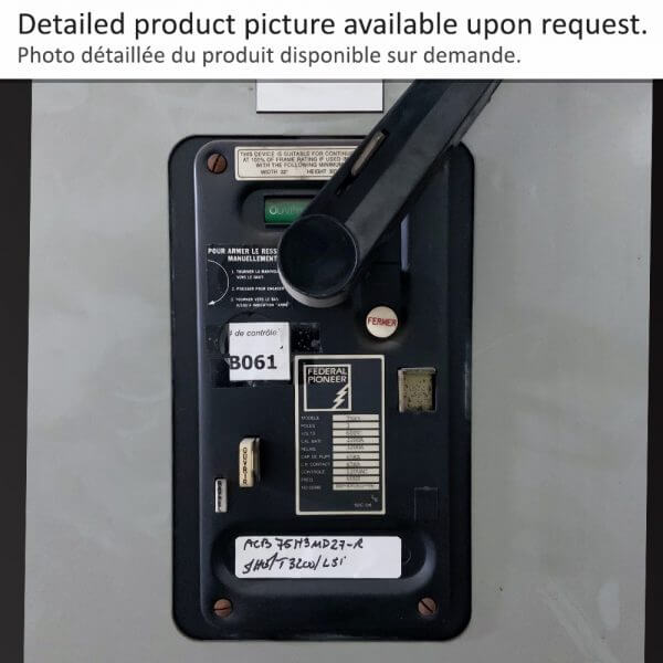 Air Circuit Breaker 75H3 F3200 M/O D/O FPE 27"