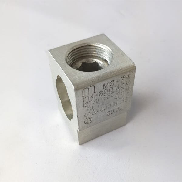 MECHANICAL LUG SIMPLE 4-600 MCM ( 2 X 1/0-250 MCM) CUAL 18 / BOX - Used - TESTED
