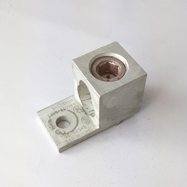 MECHANICAL LUG SIMPLE 600 KCMIL ( 2X250 KCMIL/1/0)     AL9CU  9/BOX - Used - TESTED