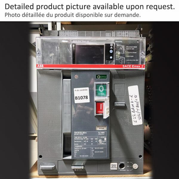 BREAKER SACE E2.2B-A MD TRIP 800A LSI EMAX ABB B-1078