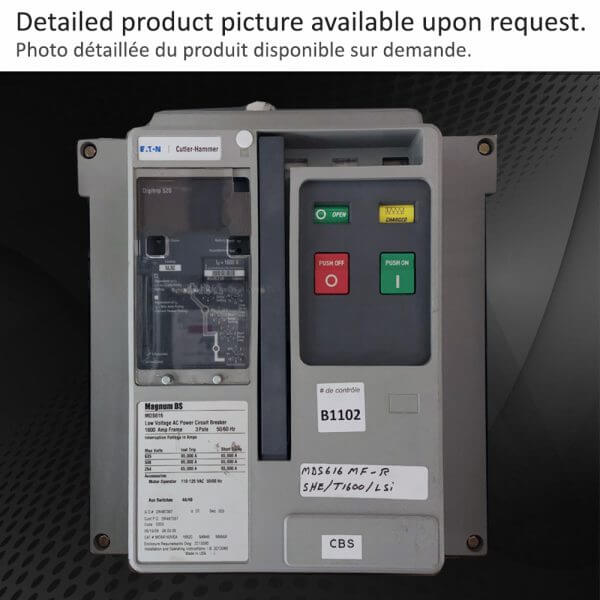 BREAKER 1600A 600V 3P M/O FIXED EATON - Used - TESTED