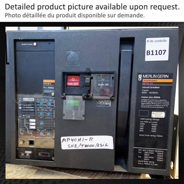 BREAKER 4000A 600V 3P MASTERPACT SQUARE D 100KA - Used - TESTED - Image 2