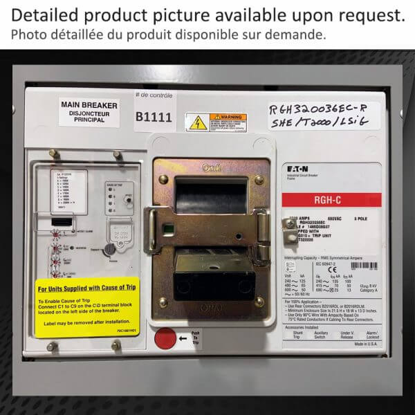 BREAKER 2000A 600V 3P EATON LSIG - Used - TESTED