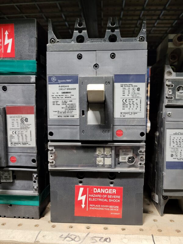 BREAKER 600A 600V 3P G.E. 25KA - Used - TESTED