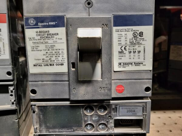 BREAKER 200A 3P 600V G.E. - Used - TESTED - Image 2