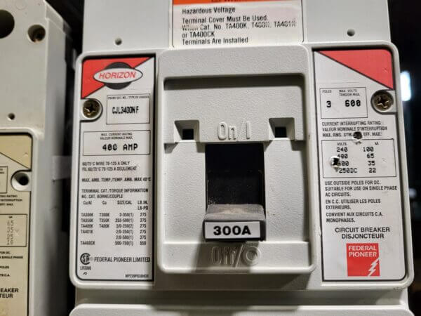 BREAKER 400A 600V 3P FPE 35KA FRAME ONLY - Used - TESTED - Image 2
