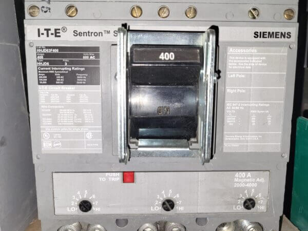 BREAKER 400A 600V 3P SIEMENS 50KA - Used - TESTED - Image 2