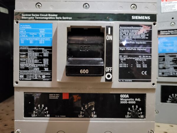 BREAKER 600A 600V 3P SIEMENS - Used - TESTED - Image 2