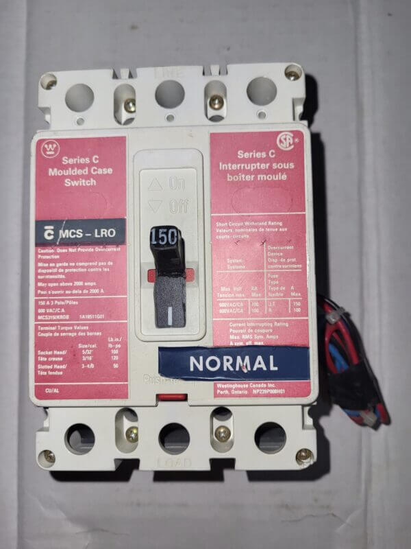 BREAKER 150A 600V 3P WEST - Used - TESTED