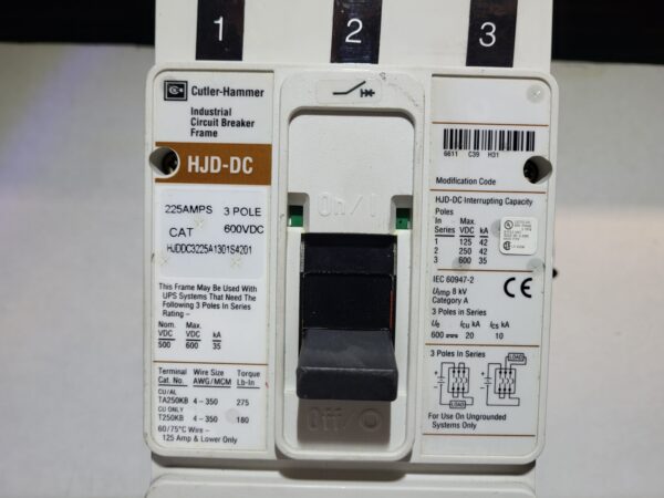 BREAKER 225A 600V 3P C-HAMMER FRAME ONLY - Used - TESTED - Image 2