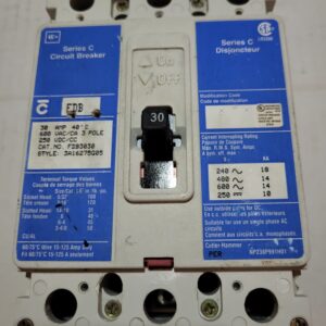 BREAKER 30A 600V 3P CUTLER HAMMER - Used - TESTED