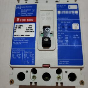 BREAKER 40A 600V 3P CUTLER HAMMER - Used - TESTED