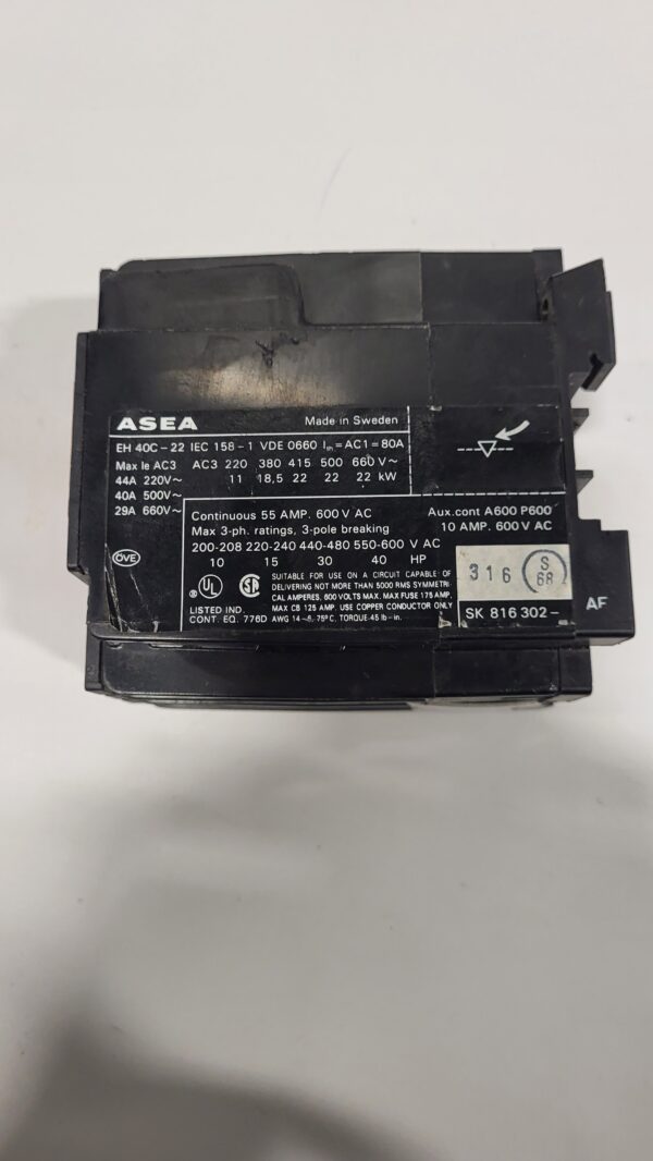CONTACTOR EUR. 40HP COIL 120V - Image 2