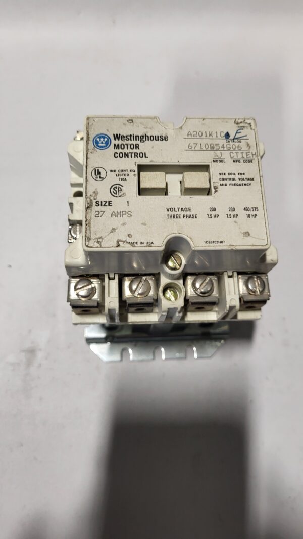 CONTACTOR NEMA SIZE 1, 10HP COIL 600V, STYLE = 6710254G06
