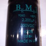CONDENSATEUR 350VDC 2200 UF, 85C +-20% DIM. 103MM.X 76 MM.